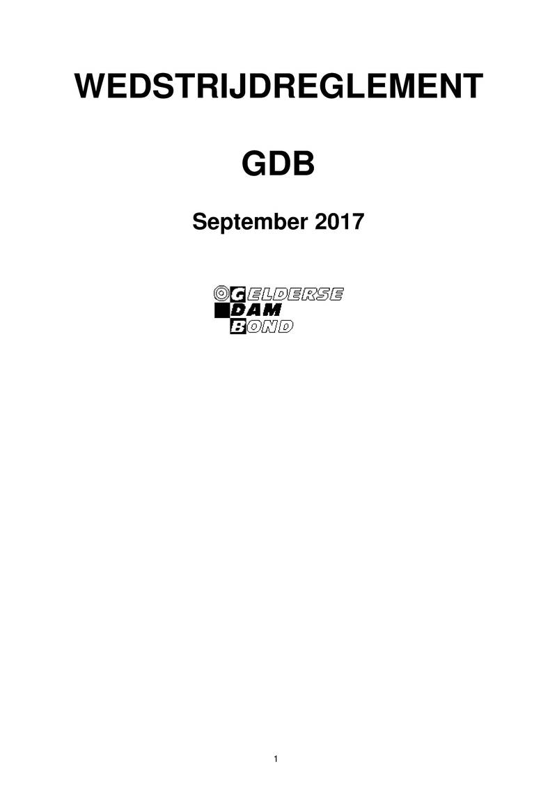 Wedstrijdreglement GDB Versie September 2017.pdf (pagina 1)